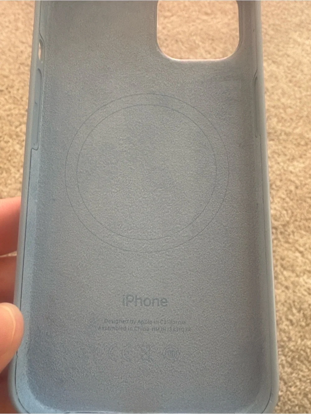 Apple iPhone 15 or 13 Blue Silicone Case with MagSafe